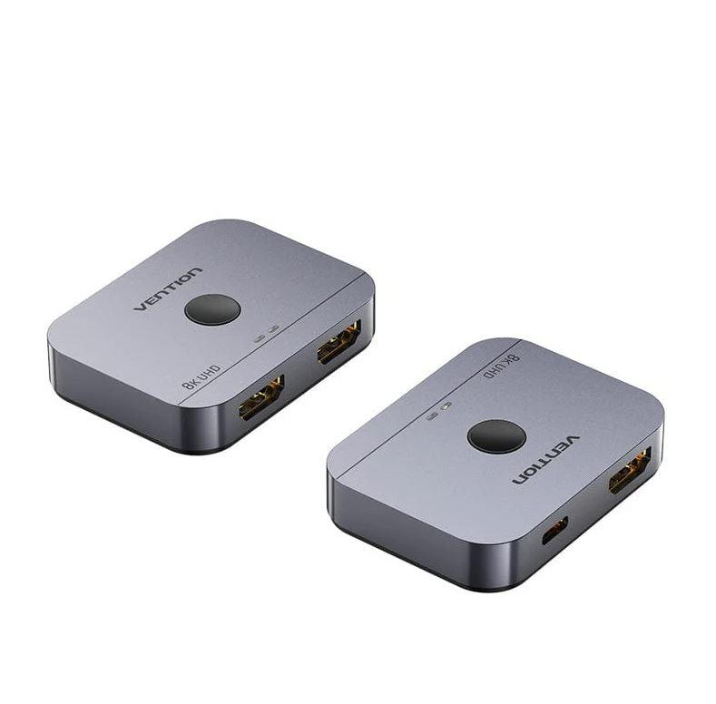 Vention 2-pordine kahesuunaline 8K HDMI lüliti hall alumiiniumsulami korpus