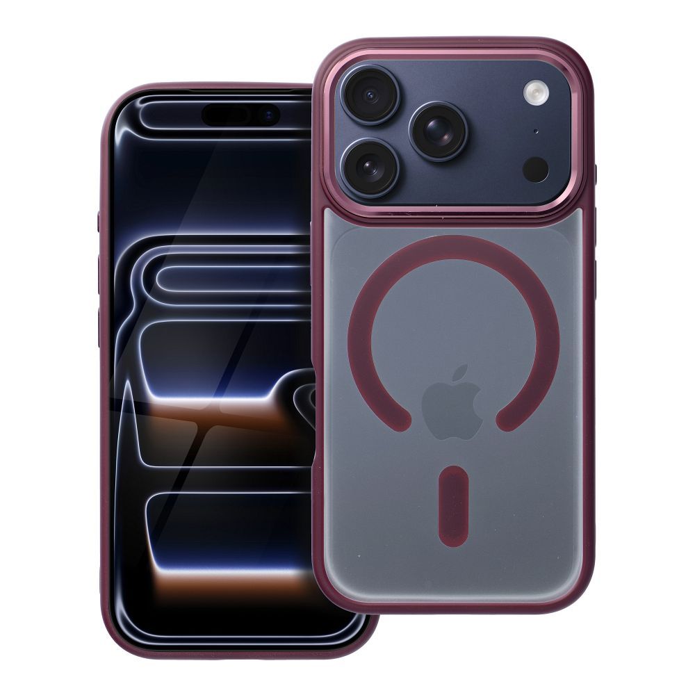 MATTE MAG COVER Ümbris compatible with MagSafe jaoks IPHONE 17 Pro plum punane
