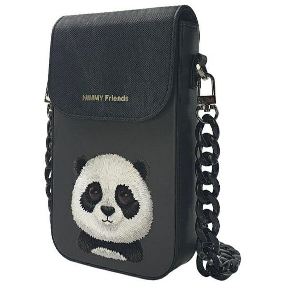 Nimmy Big Eyed Pet 2.0 Panda 3-in-1 Phone Bag + Wallet + Tracker Ümbris - Must