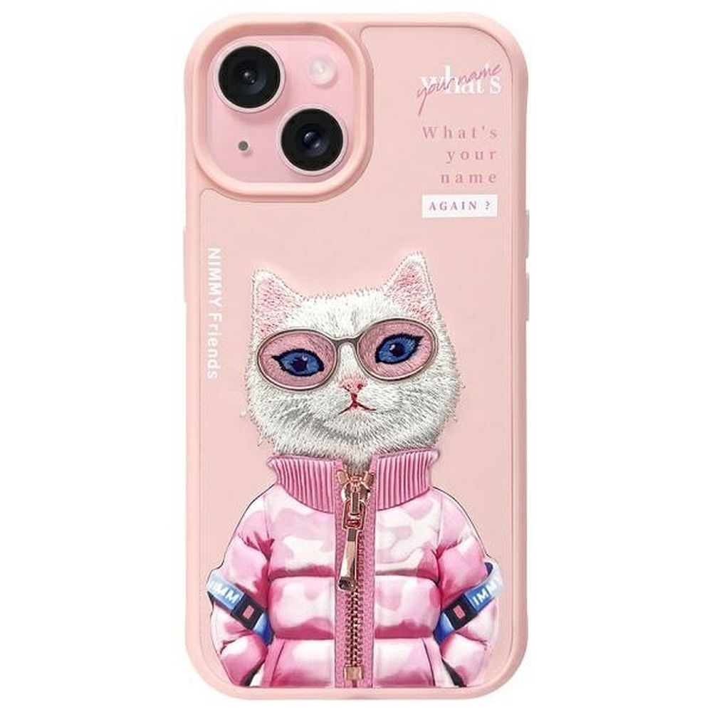Nimmy Cool&Cute 2.0 Cat Ümbris jaoks iPhone 15 - Roosa