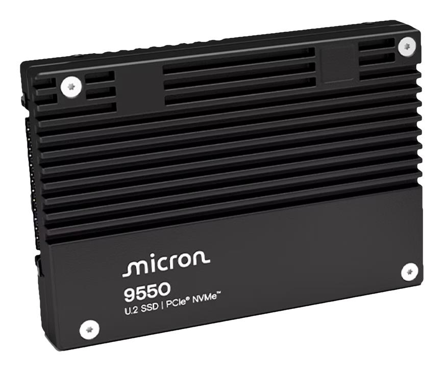 MICRON SSD series 9550 MAX 12.8TB NVMe NAND flash technology 3D TLC Write speed 10000 MBytes/sec Read speed 14000 MBytes/sec Form Factor U.2 TBW 70080 TB MTFDLAL12T8THB-1BK1DABYYR