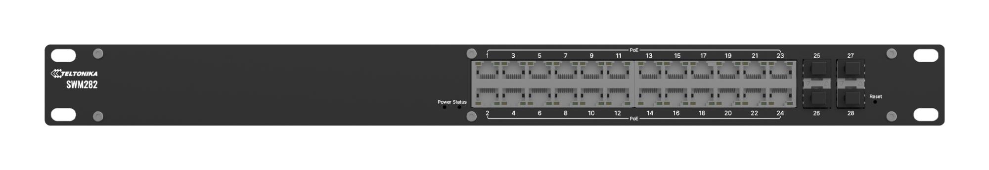 TELTONIKA Коммутатор управляемый L2 24xRJ-45 PoE+ SWM282