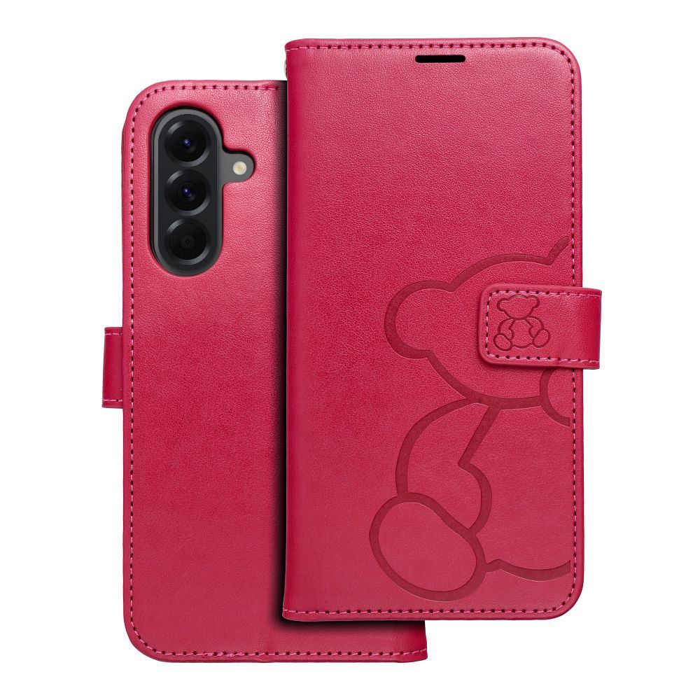 MEZZO Book ümbris jaoks SAMSUNG A56 5G teddy bear magenta