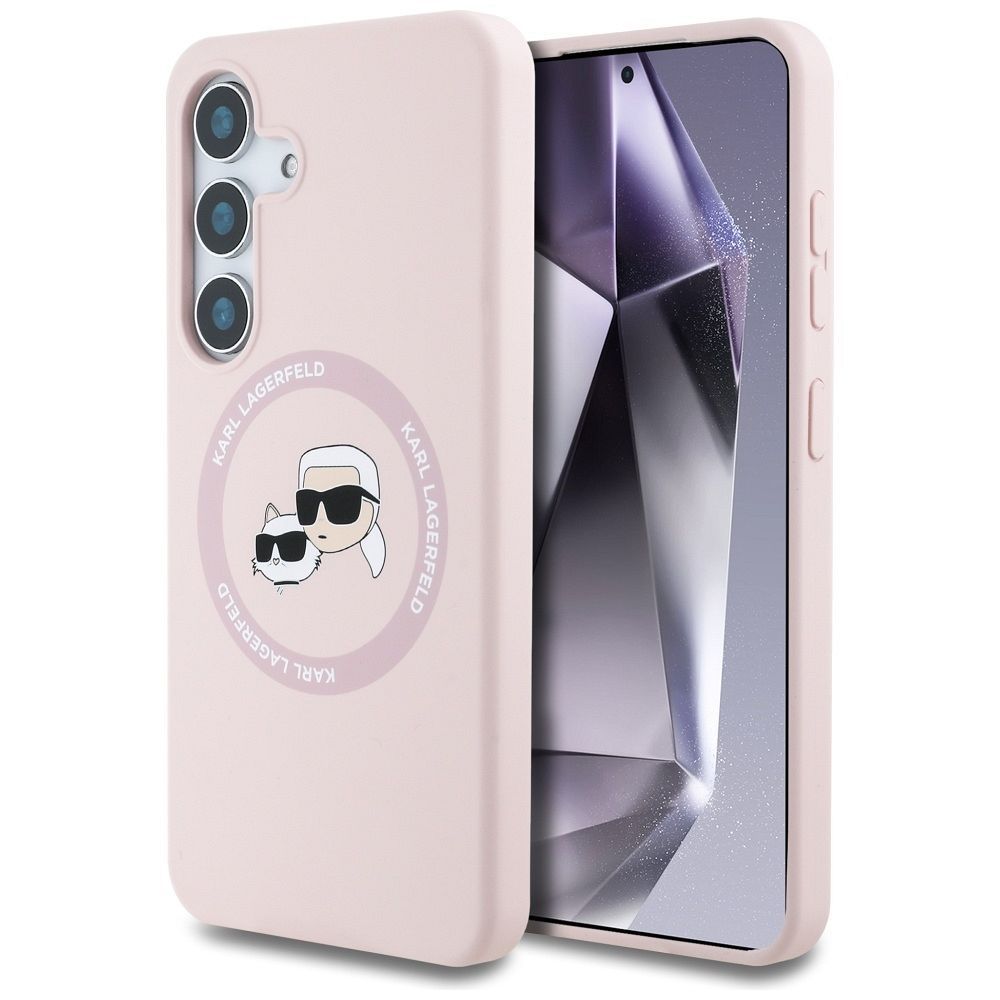 Karl Lagerfeld чехол для Samsung S25 KLHMS25SSKCHTCP (Magnetic Silicone Double Heads) розовый