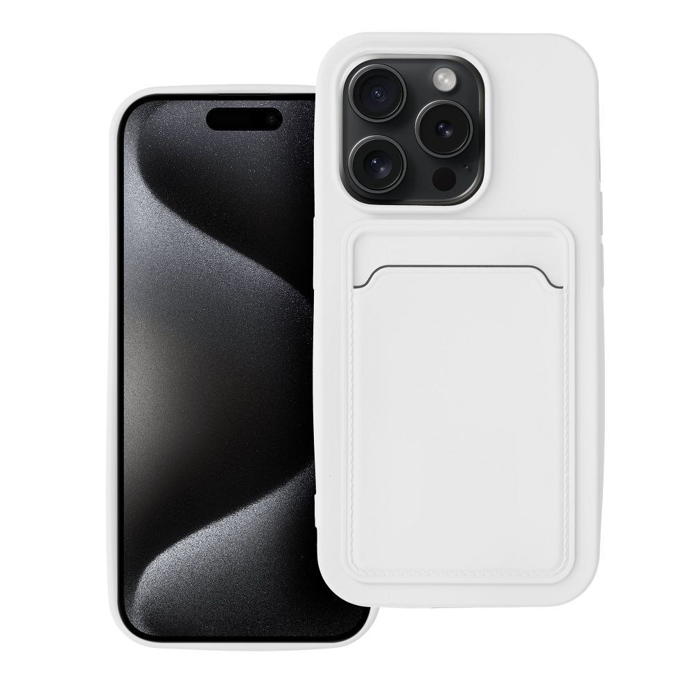 Ümbris jaoks iPhone 15 PRO Card Ümbris valge