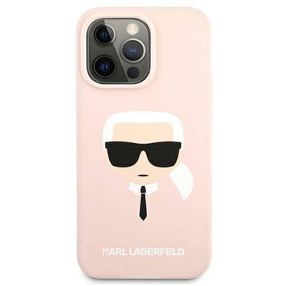 KARL LAGERFELD ümbris jaoks IPHONE 13 Pro KLHCP13LSLKHLP (Silicone K. Head) light roosa