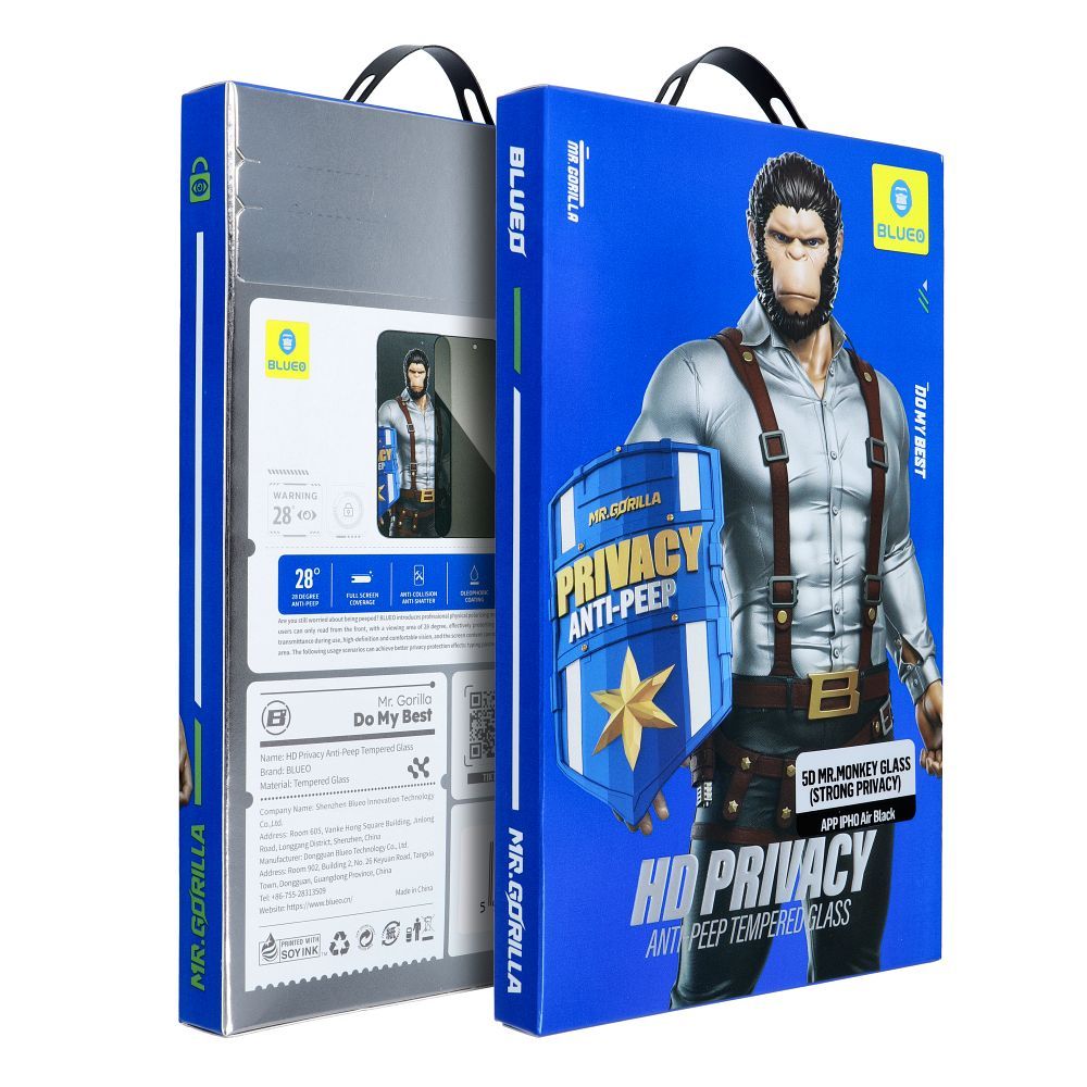 Karastatud klaas 5D Mr. Monkey Glass (Strong Privacy) Apple iPhone Air must