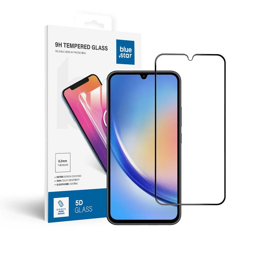 Karastatud klaas to Samsung Galaxy A34 5G (full glue / Ümbris friendly) sinine Star 5D must