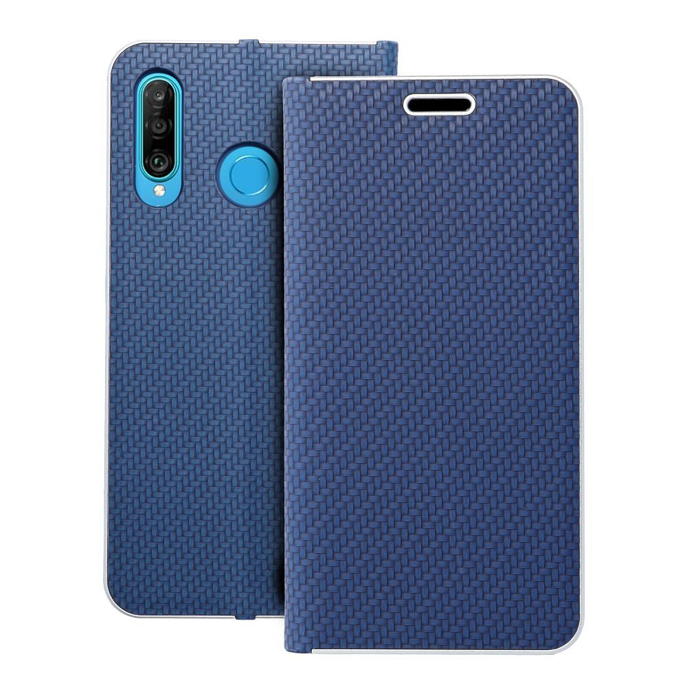 Чехол-книжка для Huawei P30 LITE Luna Book Carbon синий