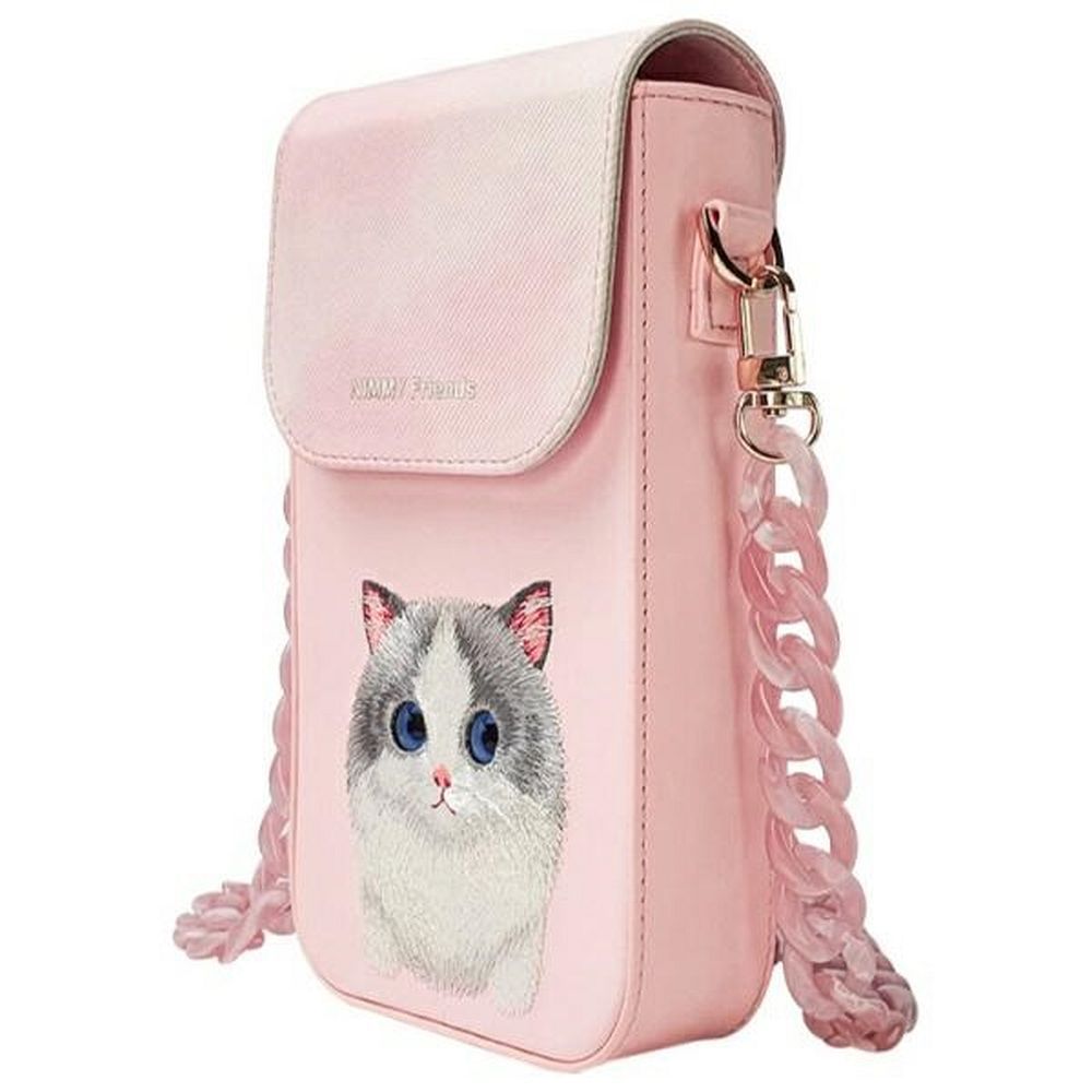 Nimmy Big Eyed Pet 2.0 Cat 3-in-1 Phone Bag + Wallet + Tracker Ümbris - Roosa