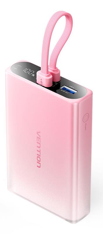 Vention FHZP0 10000mAh 22.5W akupank USB roosa