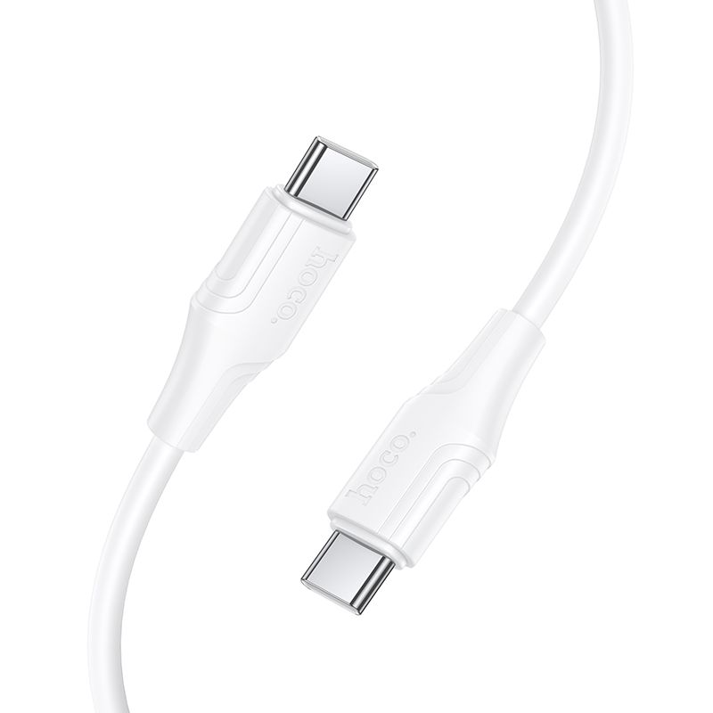 Силиконовый кабель USB C to USB C Hoco 3A 60W 1 м X124 белый