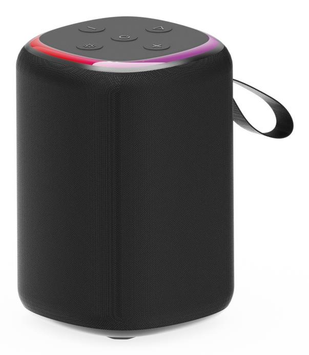 Portable Speaker|GEMBIRD|Must|Juhtmevaba|Bluetooth|SPK-BT-LED-08S