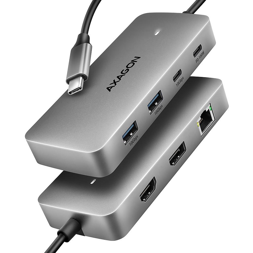 Jaotur USB-C 3P HDMI DP 0.15m HMC-CUB83X2 Axagon