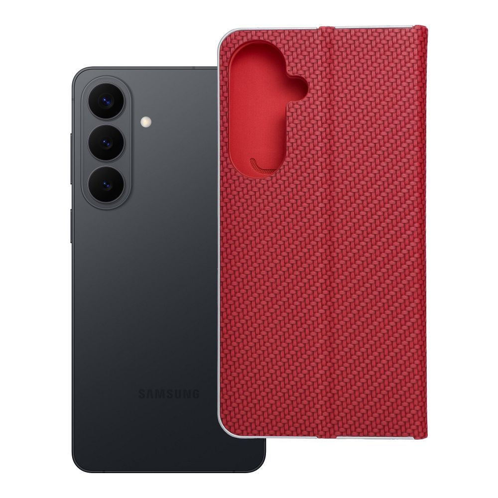Flip case for Samsung S26 PLUS Luna Book Carbon red