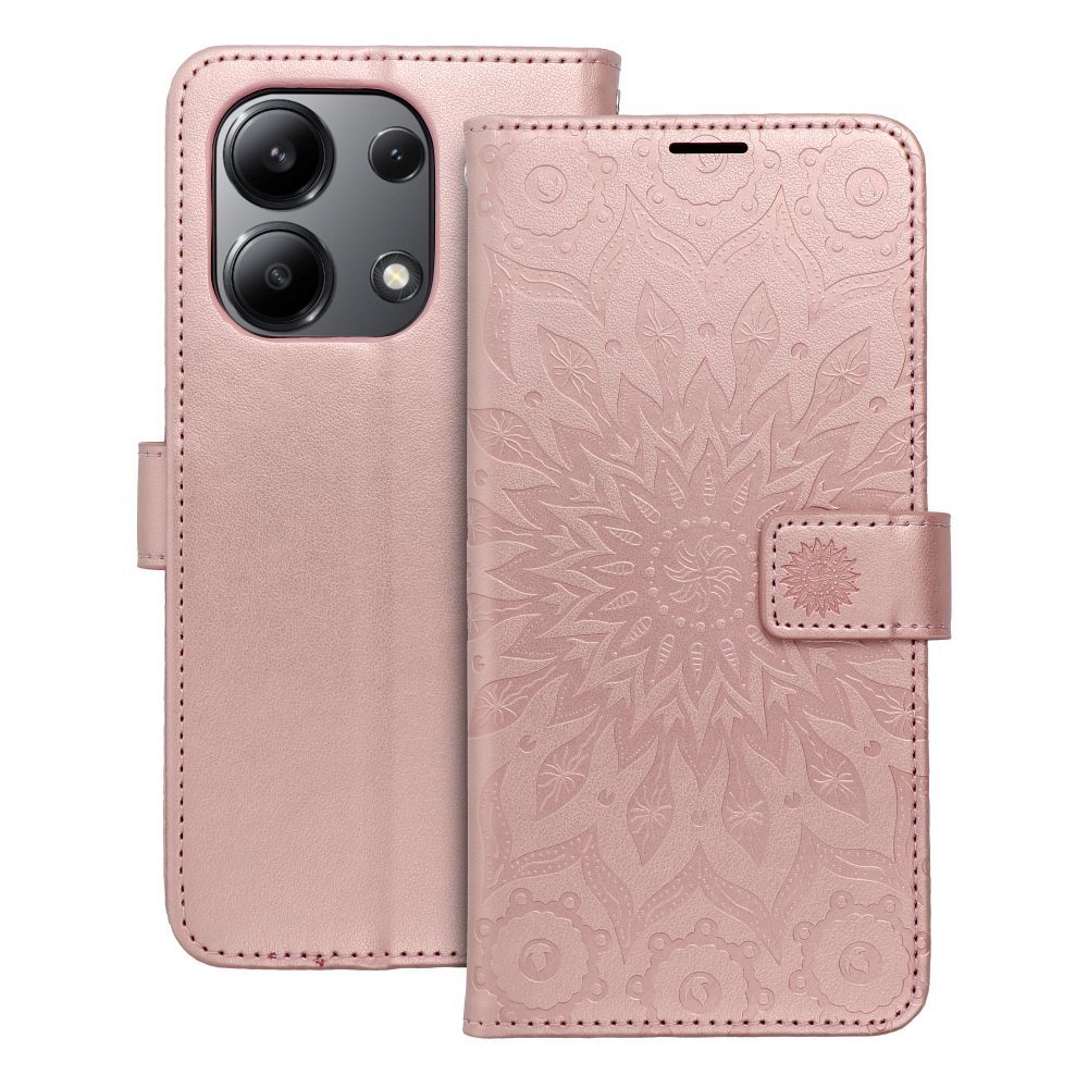 MEZZO Book ümbris jaoks XIAOMI Redmi Note 13 4G mandala rose kuldne