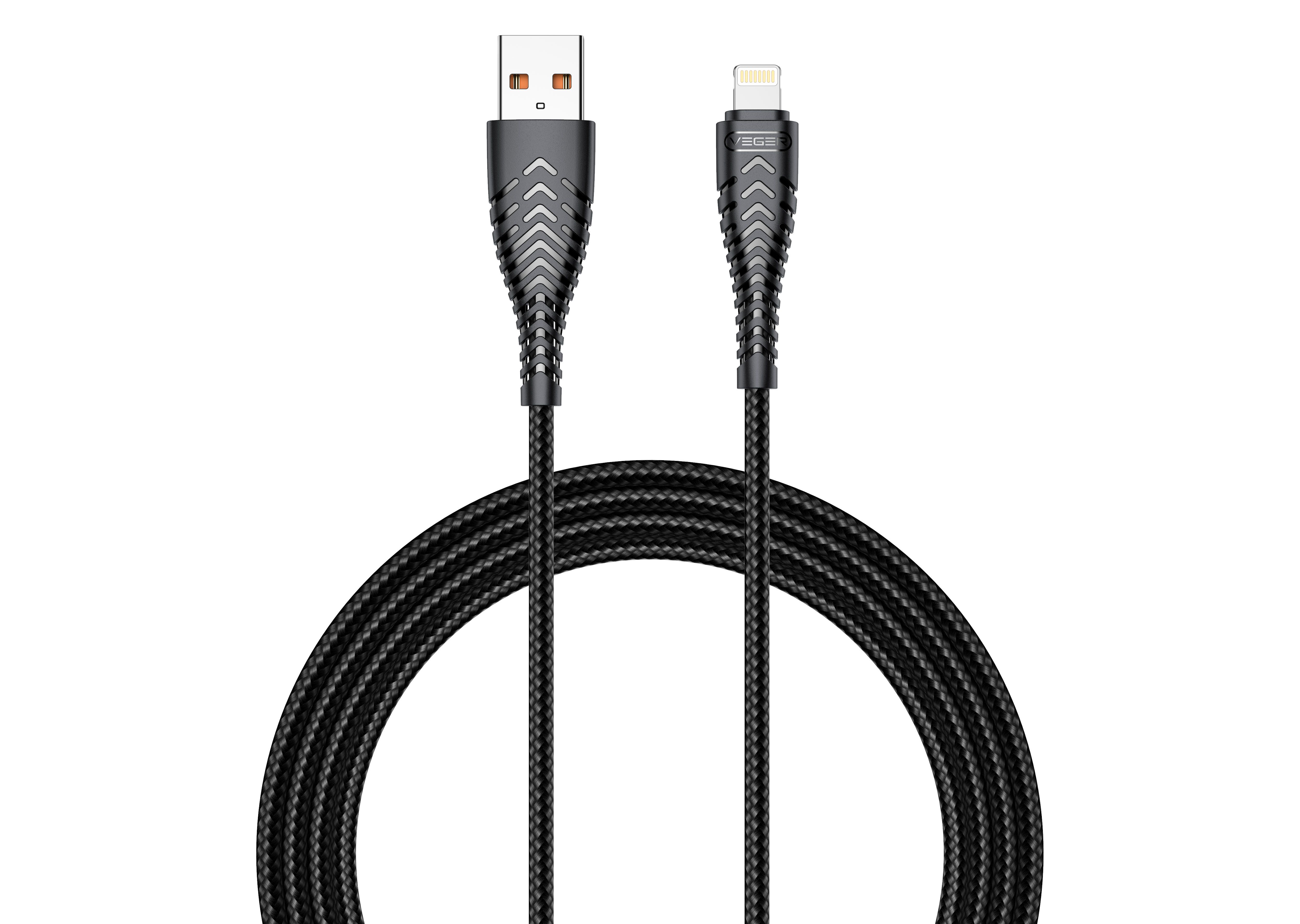 Kaabel USB A to Lightning VEGER 2,4A V105 1,2 m must