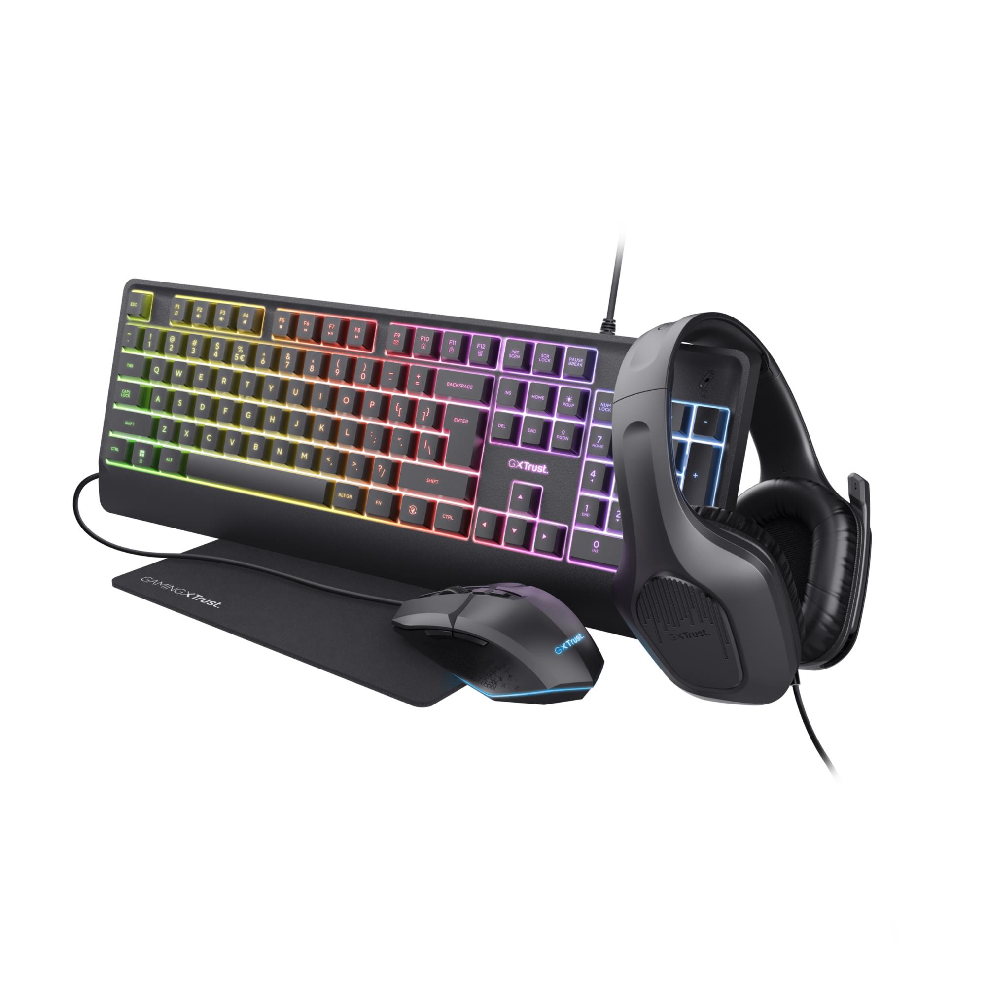 Klaviatuur + hiir TRUST GXT792 Quadrox 4-in-1 komplekt