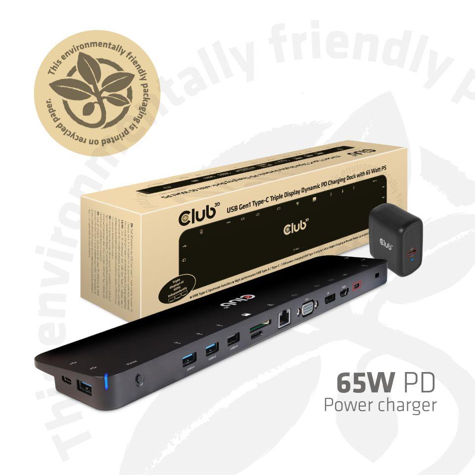 Club3D CSV-1564W65 dokk USB-C 65W