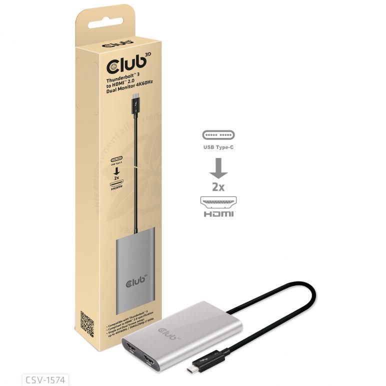 Adapter Thunderbolt HDMI-ks topelt CSV-1574 Club3D
