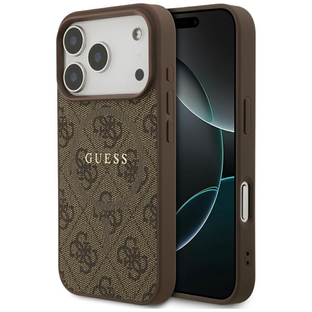 Guess 4G Ring Classic Logo MagSafe Ümbris jaoks iPhone 17 Pro - Brown