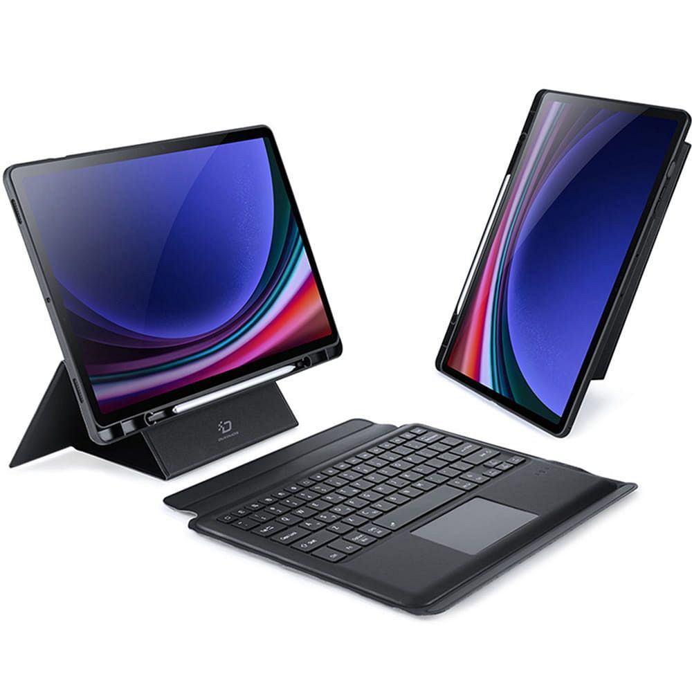 DUX DUCIS case DK foldable with Wireless Keyboard with backlight jaoks SAMSUNG Tab S10 Plus/S9 Plus/S9 FE Plus must