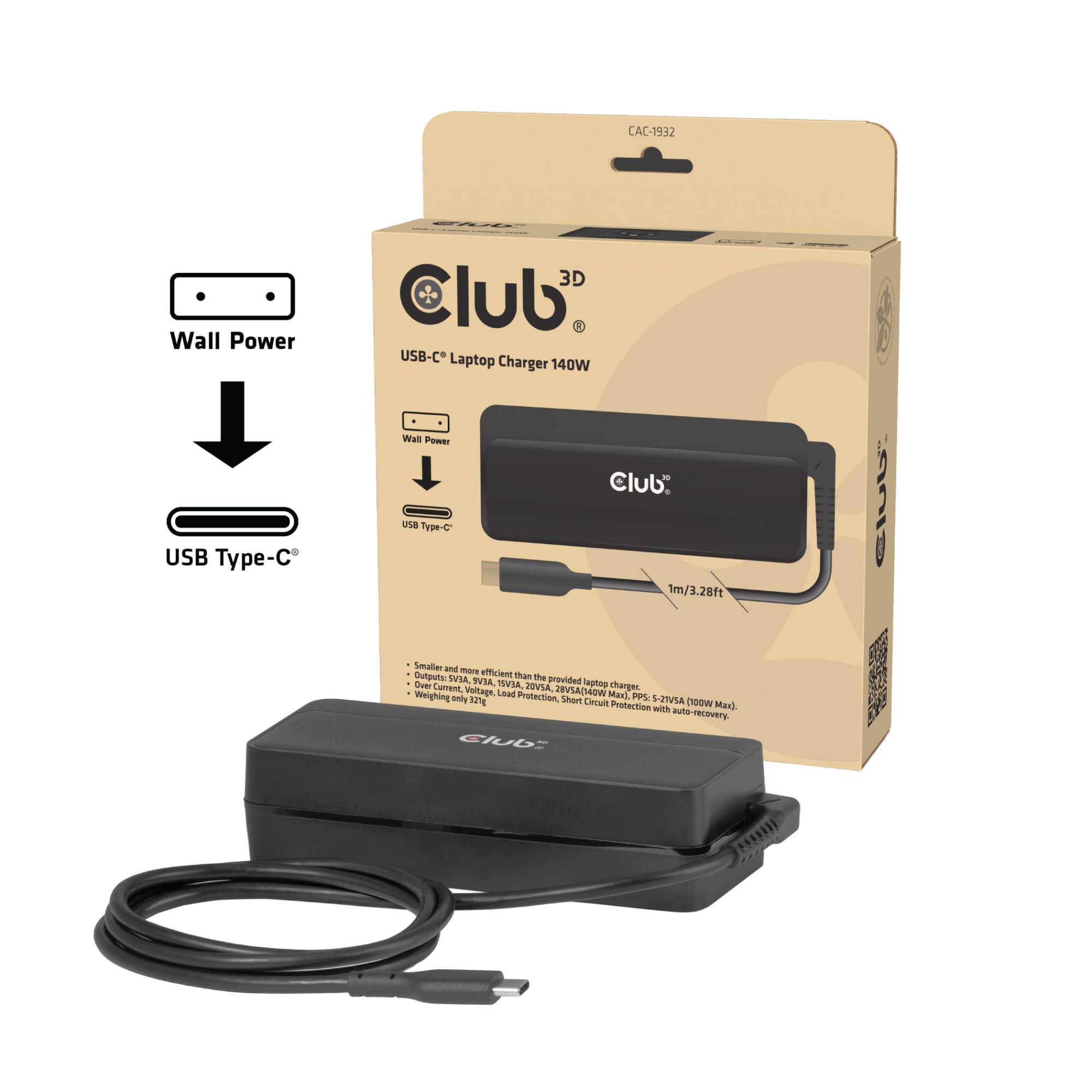 Sülearvuti laadija USB-C 140W CAC-1932 Club3D