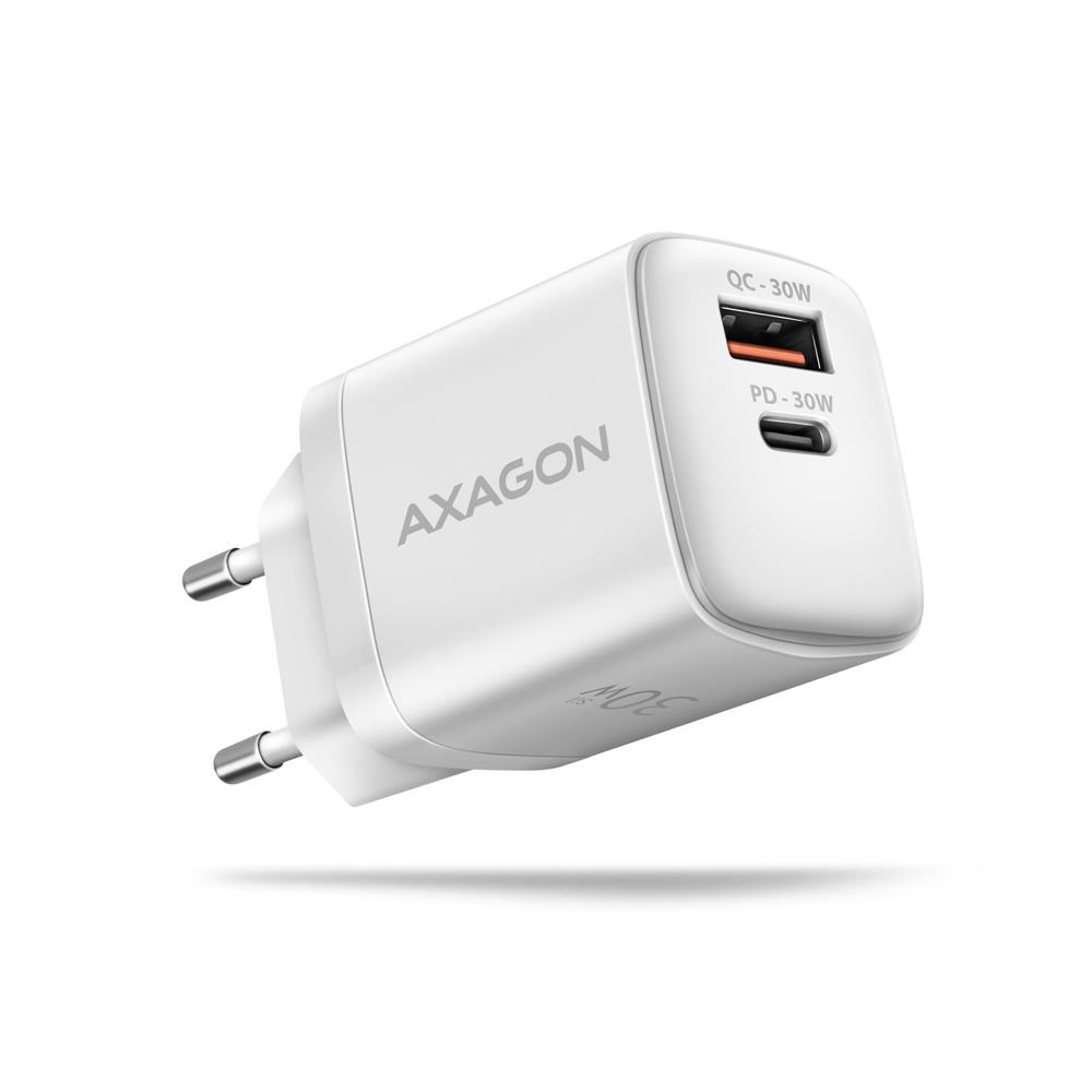 Axagon seina USB laadija 30W 2 porti valge ACU-PQ30W