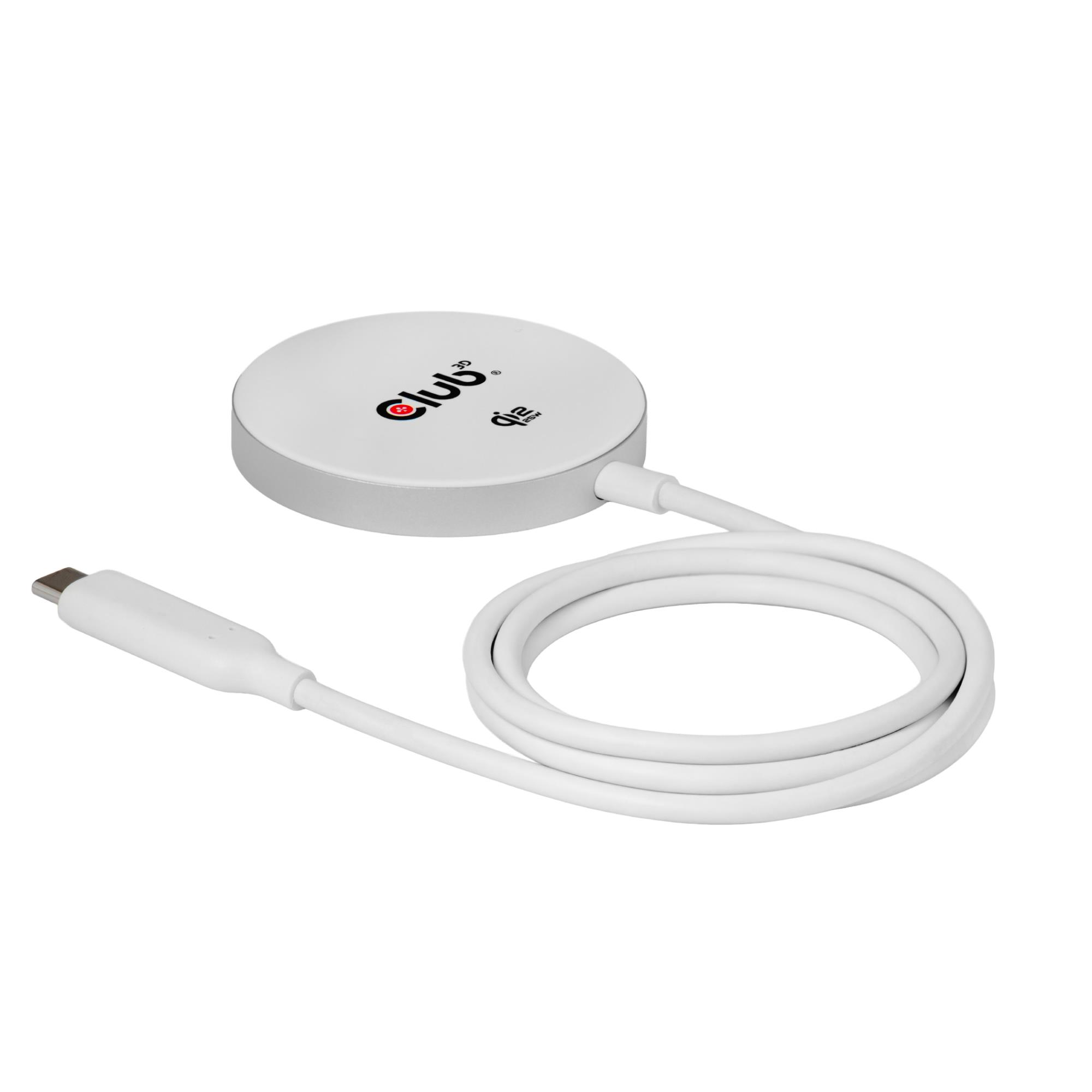 Club3D CAC-3026 juhtmevaba laadija Qi2 MagSafe 25W valge