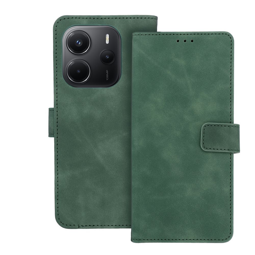 TENDER Book Ümbris jaoks XIAOMI Redmi Note 14 4G (GLOBAL - 164,84mm x 78,15mm x 8,16mm) roheline
