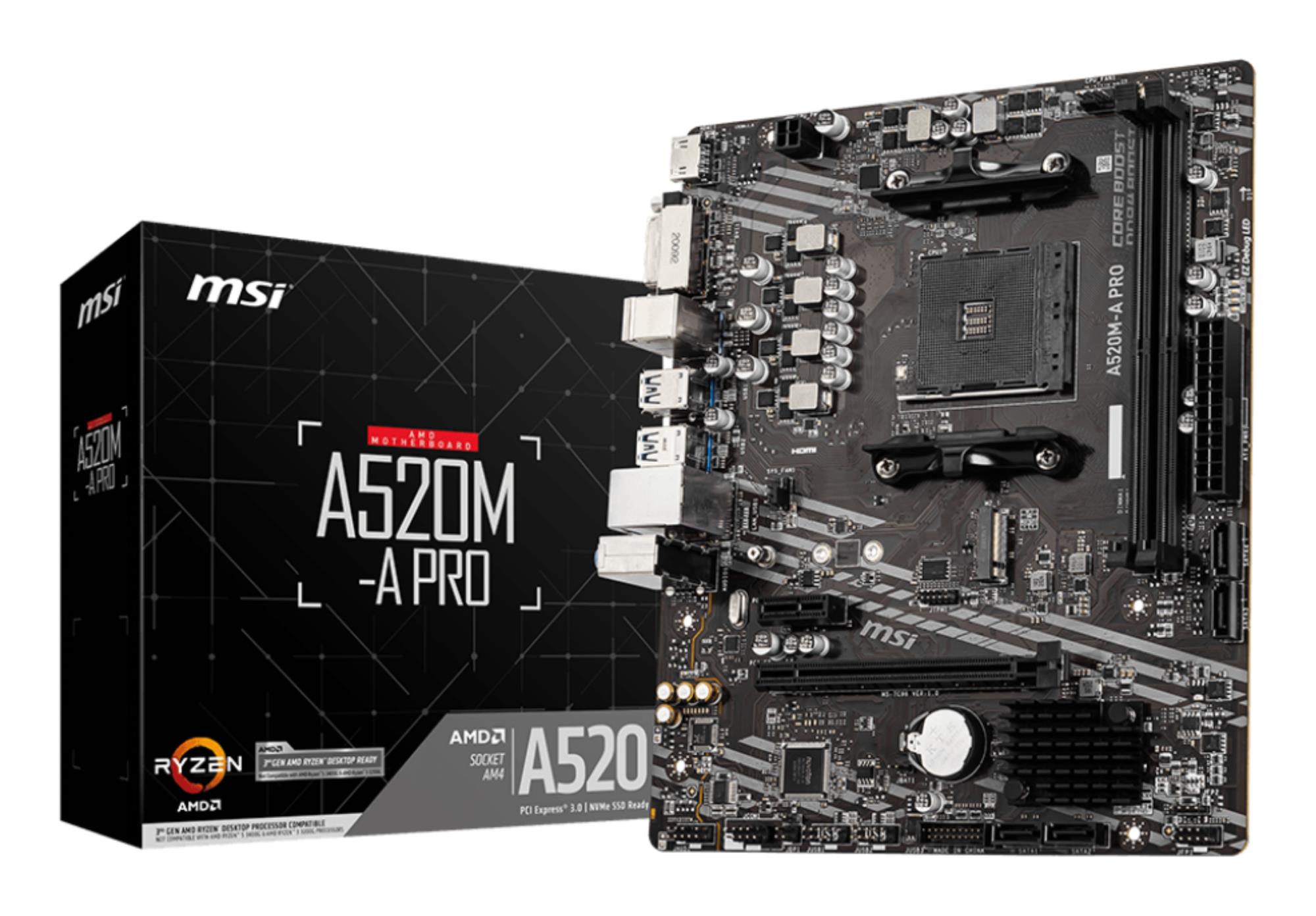 MSI A520M-A PRO emaplaat Socket AM4