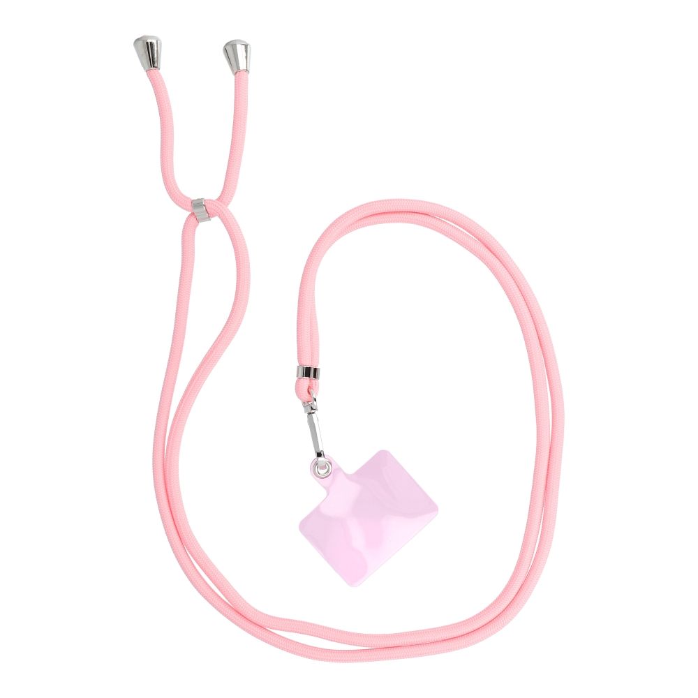 SWING (6mm) Phone lanyard, Phone pendant with adjustable length / cord length 165cm (max 82.5cm in the loop) / on the shoulder or neck - lite roosa