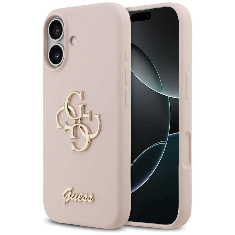 GUESS ümbris jaoks IPHONE 17 GUHCP17SSC4GSMP (Silicone W/ Big 4G Script) roosa