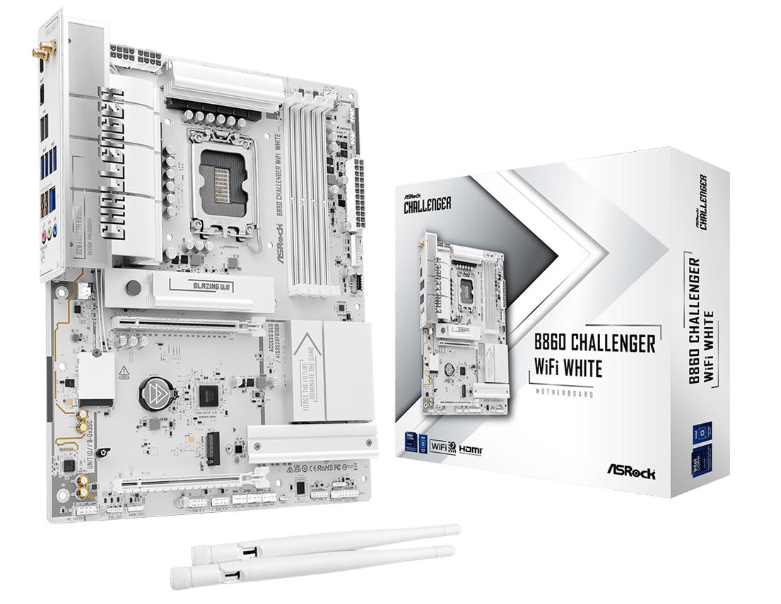 Emaplaat|ASROCK|Intel B860|LGA 1851 (Socket V1)|ATX|RAM DDR5-SDRAM|4xSlots|Wi-Fi Jah|Bluetooth Jah|1xNumber of M.2 (M) slots|B860CHALLENGERWIFIWH