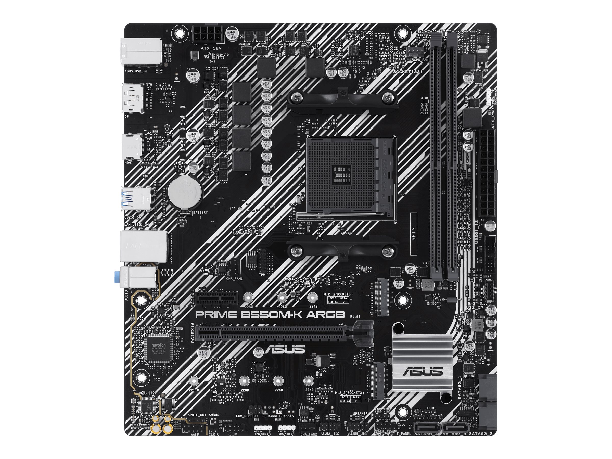ASUS Prime B550M-K ARGB AM4 2DDR4 microATX emaplaat