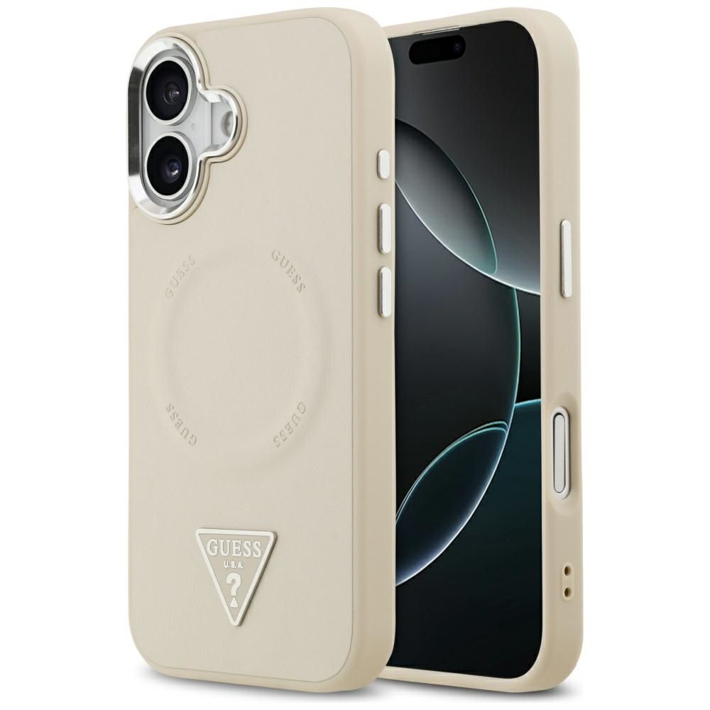 GUESS ümbris jaoks IPHONE 17 compatible with MagSafe GUHMP17SPSDTSCME (PU W/ Triangle Logo) beige