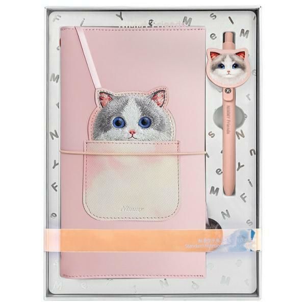 NIMMY set 2in1 notebook + pen BIG EYED PET 2.0 Cat roosa