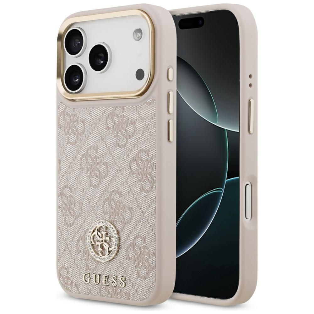 Guess 4G Strass Logo MagSafe Ümbris jaoks iPhone 17 Pro - Roosa