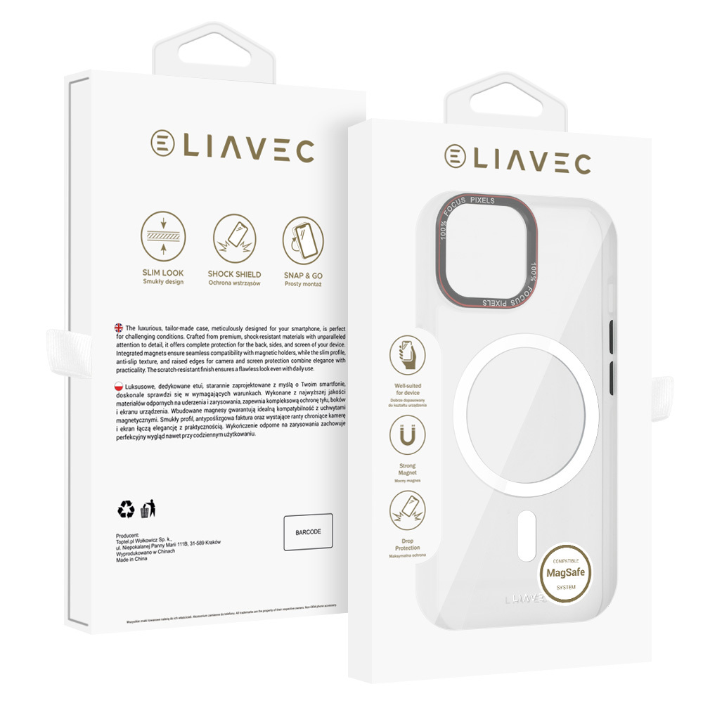 Liavec Hybrid Magsafe Clear Ümbris jaoks Iphone 15