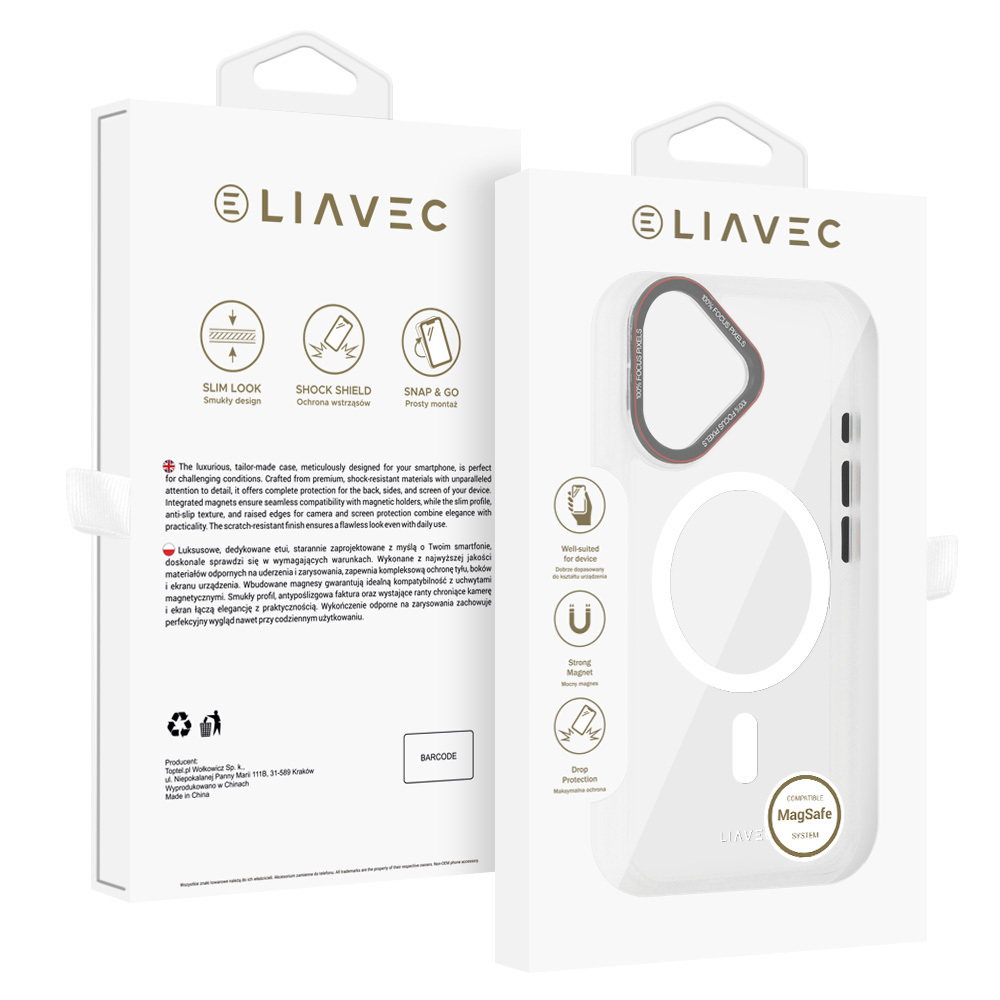 Liavec Hybrid Magsafe Clear Ümbris jaoks Iphone 16