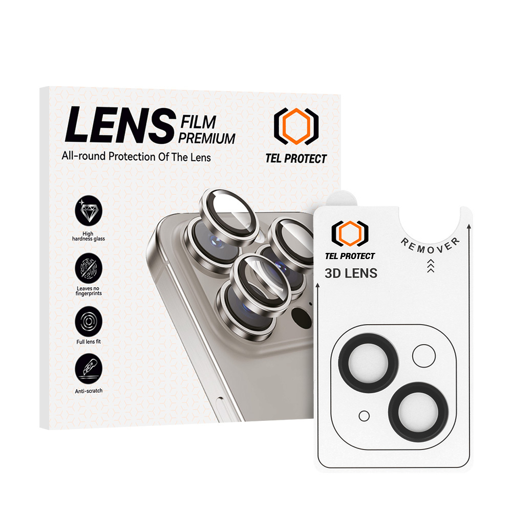 Tempered glass Tel Protect 3D Lens on camera for Iphone 13/13 Mini black (lens 2 pieces)