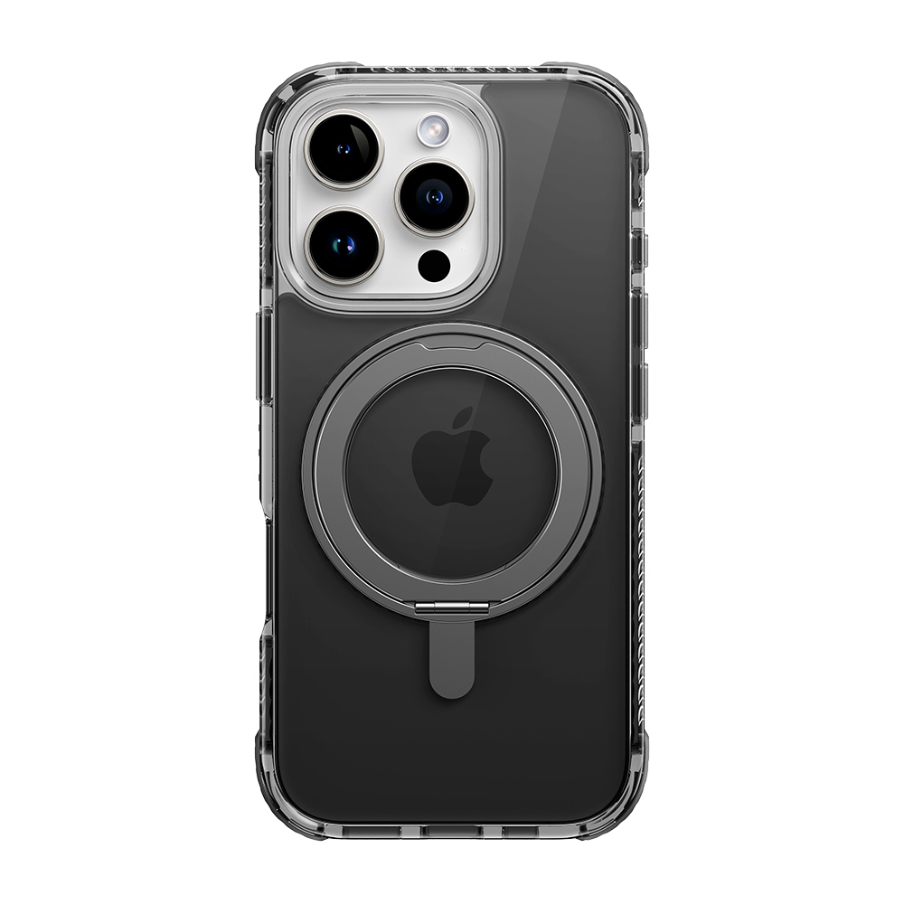 Rock Вращающаяся Подставка Crystal Series магнитная для Iphone 16 чёрная