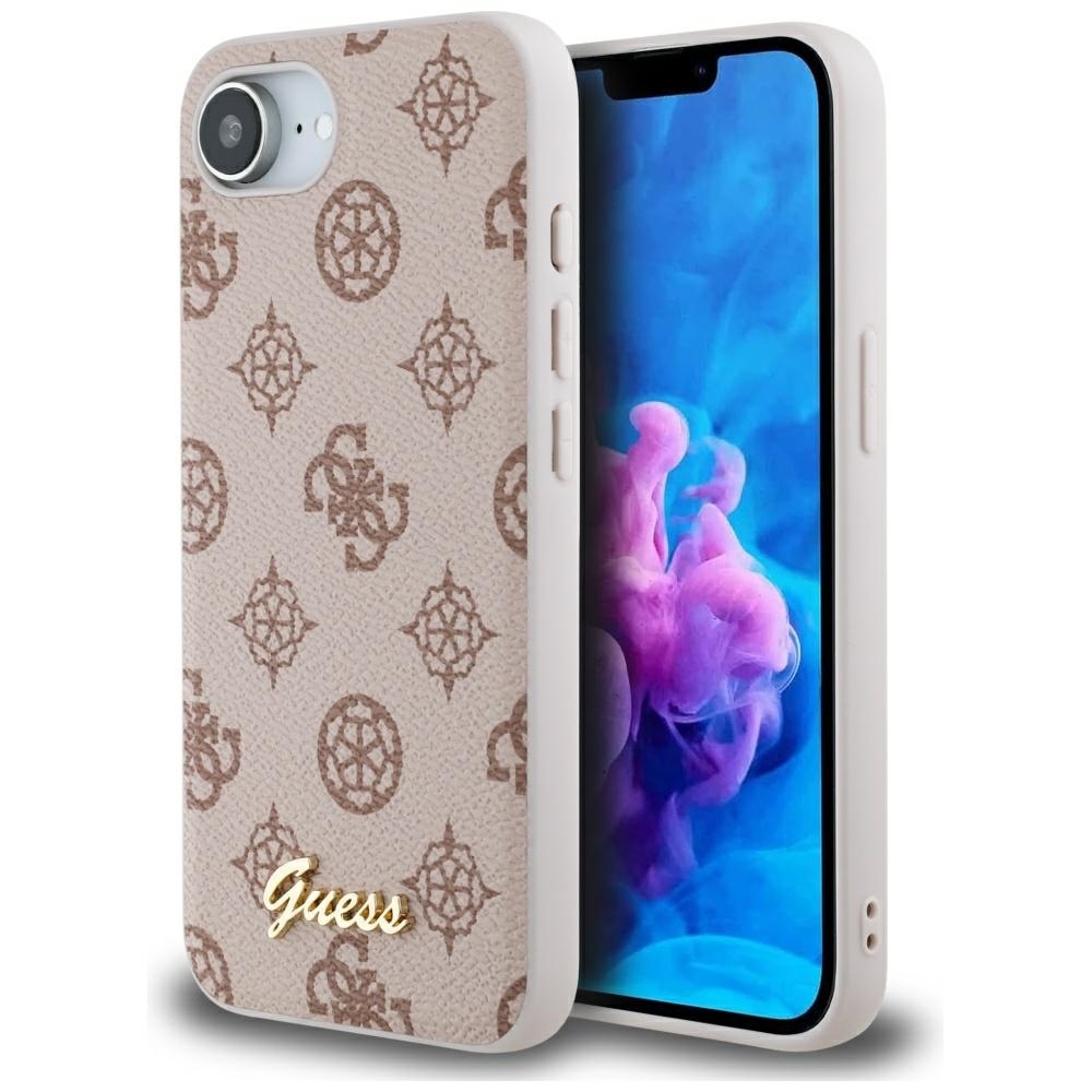 Guess Peony Script Logo MagSafe iPhone 16e Ümbris - Brown