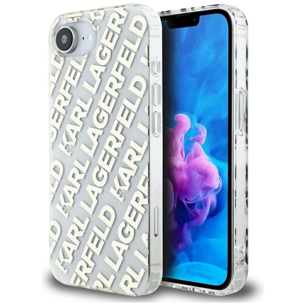 Karl Lagerfeld IML Repeat Logo iPhone 16e Ümbris - Kuldne