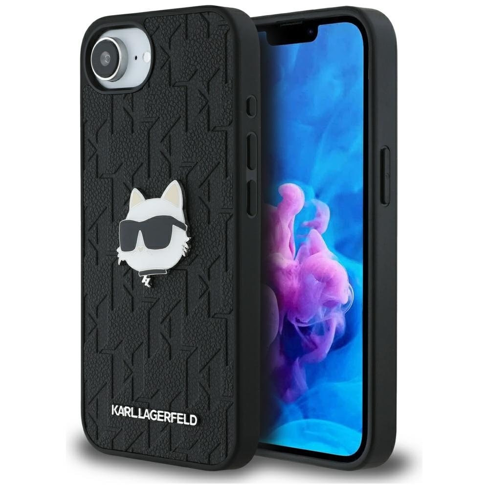 Karl Lagerfeld Monogram Choupette Head Pin iPhone 16e Ümbris - Must