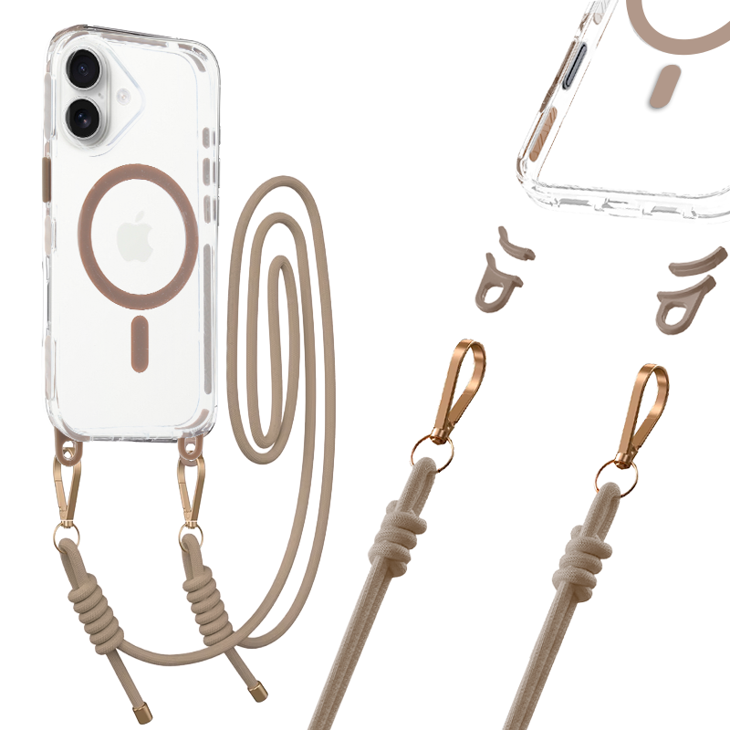 Tel Protect Strap Clear Ümbris jaoks Iphone 17 kuldne