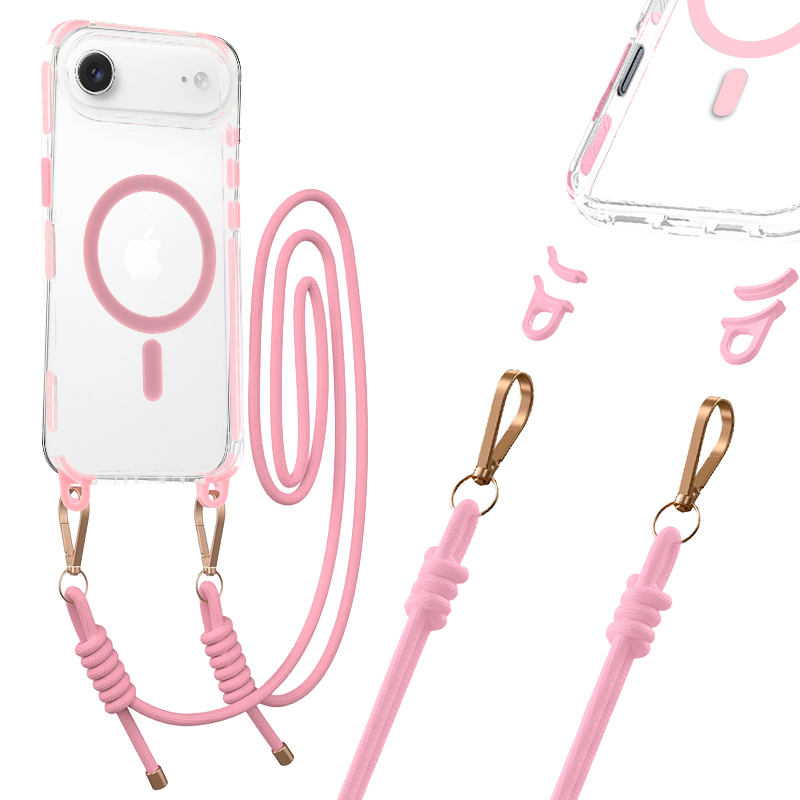 Tel Protect Strap Clear Ümbris jaoks Iphone 17 Air roosa