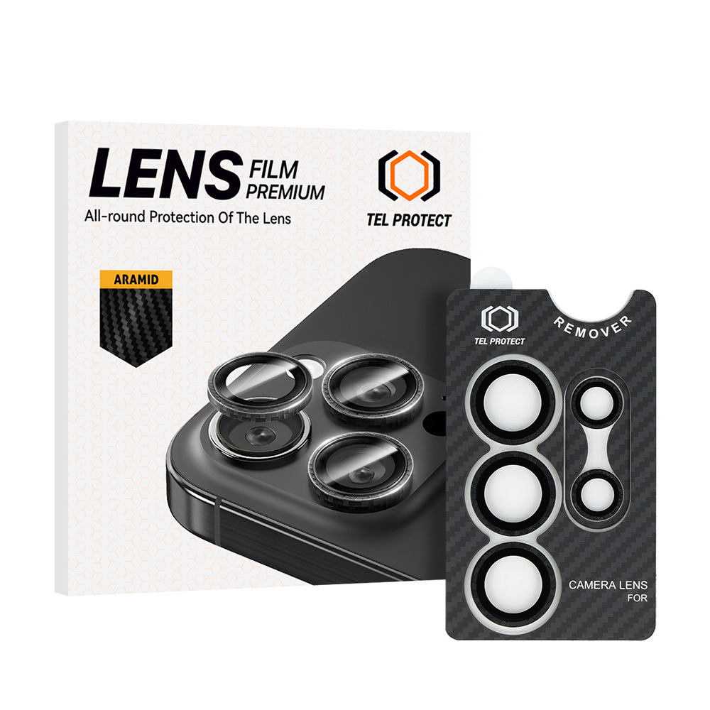 Tempered glass Tel Protect 3D Lens Aramid Series on camera jaoks Samsung Galaxy S24 Ultra (lens 5 pieces)