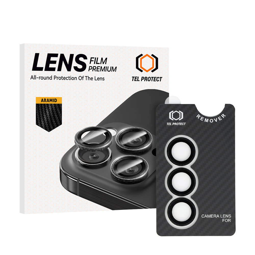 Закалённое стекло Tel Protect 3D Lens Aramid Series на камеру для Samsung Galaxy S25 Plus (линз 3 шт.)