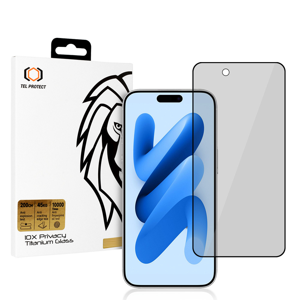 Tempered glass Tel Protect 10X Privacy Titanium jaoks Iphone 17 Air